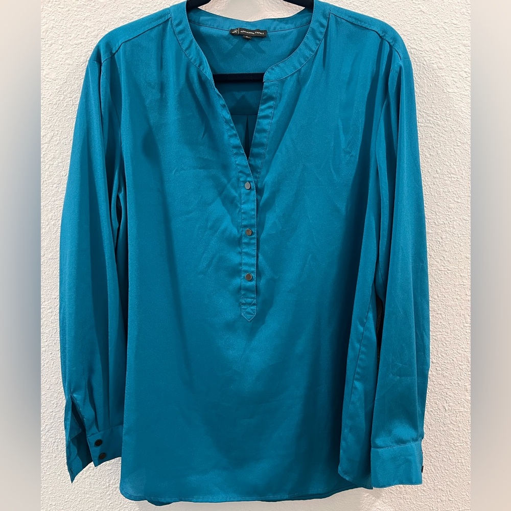 Adrianna Papell Teal Long Sleeve Sleeve EUC LG